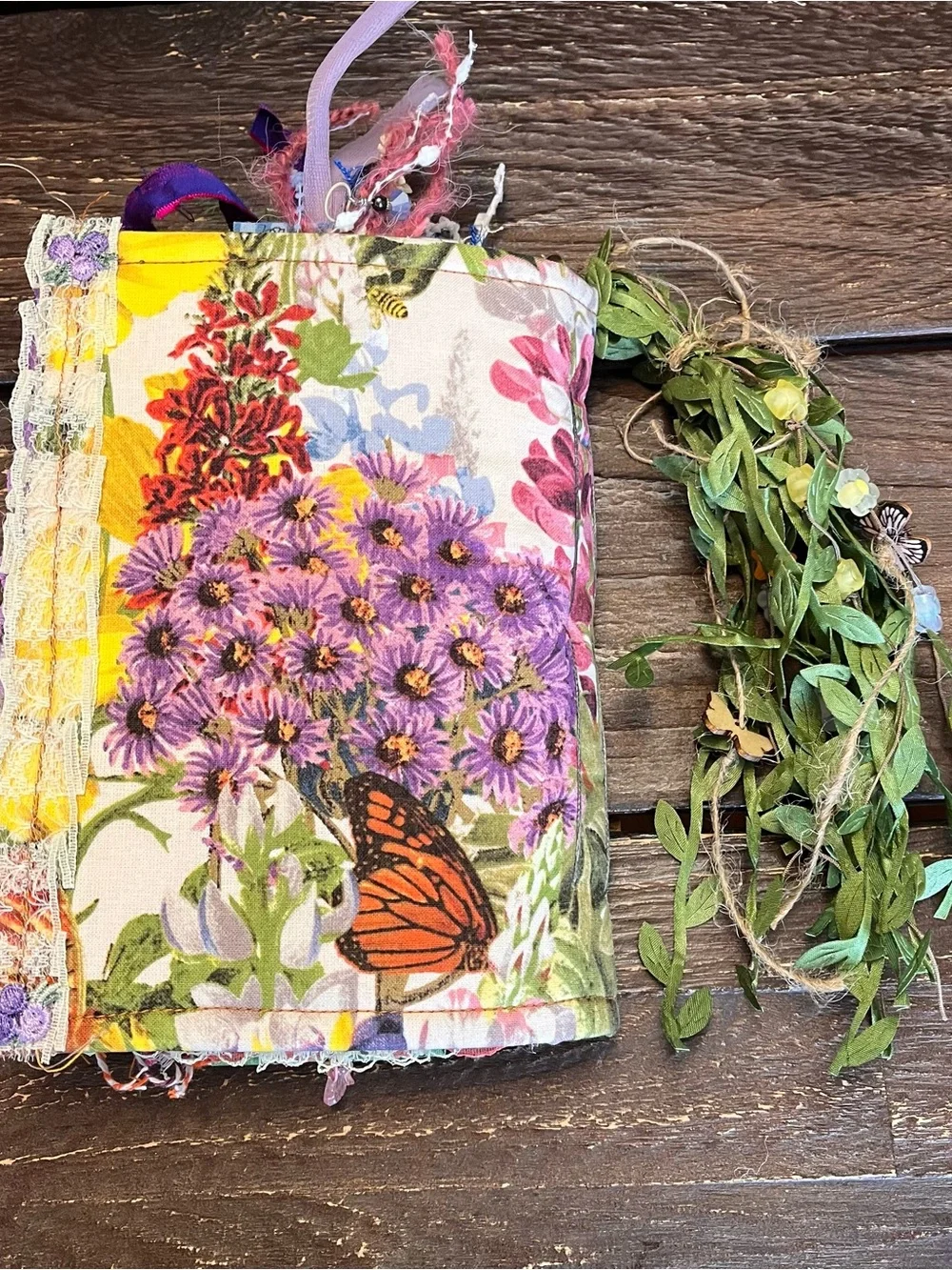 Butterfly Junk Journal Faith Floral Nature Flowers Softcover Decorated 3 Sig - Picture 2 of 16